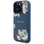 Guess Grained Printed Flower Pattern MagSafe – dėklas iPhone 16 Pro (mėlynas)