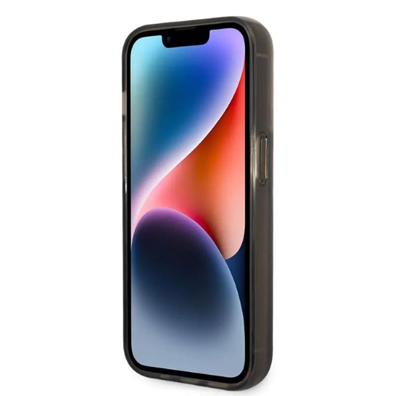 Karl Lagerfeld Liquid Glitter Round RSG Logo dėklas – dėklas skirtas iPhone 14 Pro (juodas)