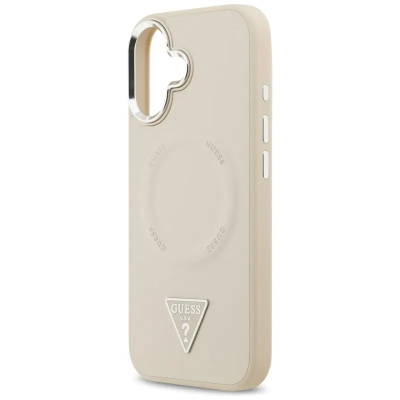 Guess Triangle Logo MagSafe - Dėklas iPhone 17 (Smėlio spalva)