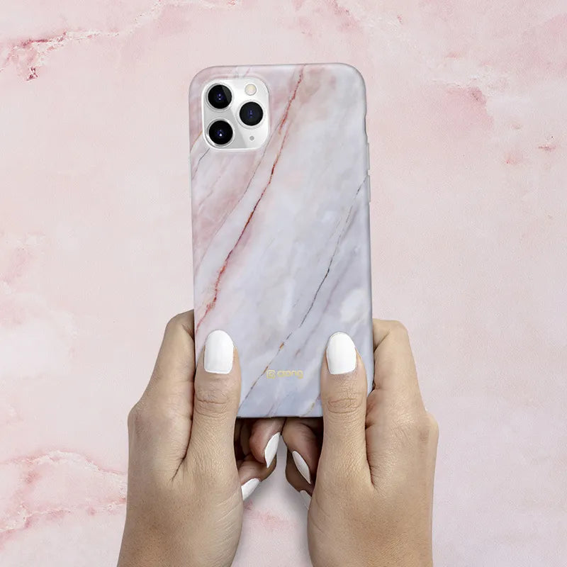 Crong Marble dėklas – dėklas „iPhone 11 Pro“ (rožinis)
