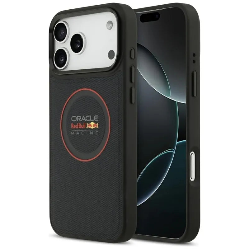Red Bull Meshed Red Ring & Metal Buttons MagSafe – dėklas iPhone 17 Pro Max (tamsiai mėlynas)