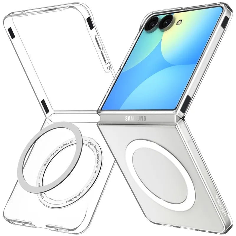 Spigen AirSkin MagSafe - dėklas Samsung Galaxy Z Flip 8 (skaidrus/baltas)