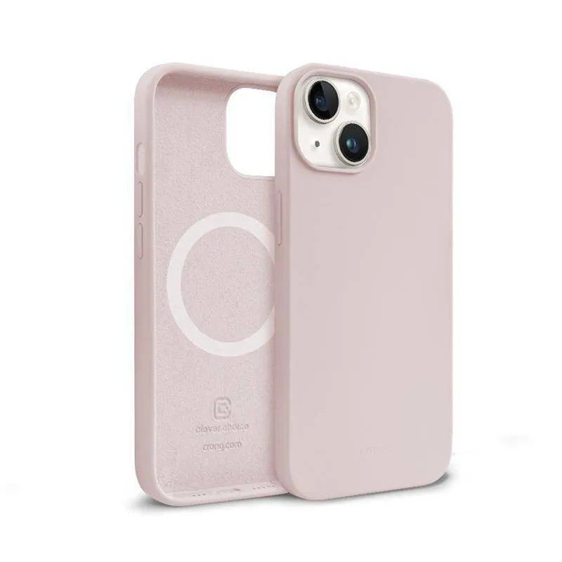 Crong Color Cover Magnetic – MagSafe dėklas, skirtas iPhone 14 Plus (smėlio rožinė spalva)