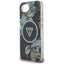 Guess IML Metal Glitter Flowers Triangle MagSafe – dėklas iPhone 16e (juodas)