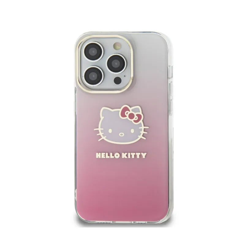 Hello Kitty IML Gradient Electrop Kitty Head - dėklas iPhone 15 Pro (rožinis)