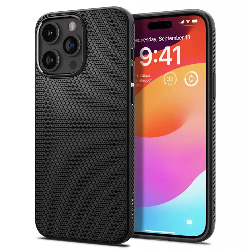Spigen Liquid Air – dėklas, skirtas iPhone 15 Pro (Matte Black)