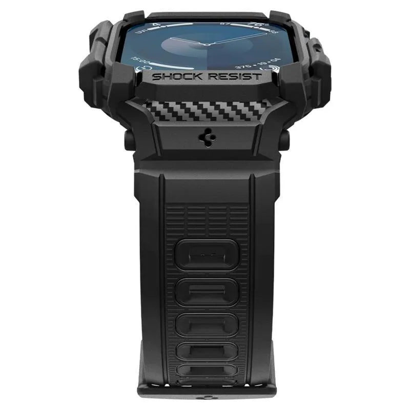 Spigen Rugged Armor Pro - Dirželis su dėklu Apple Watch 10 46 mm (matinė juoda)