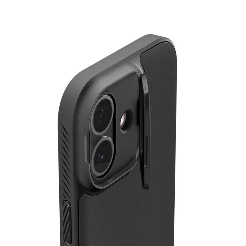 Spigen Optik Armor Mag MagSafe – dėklas iPhone 17 (juodas)