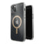 Speck Presidio Perfect-Clear with Glitter + MagSafe – iPhone 15 Plus / 14 Plus dėklas su MICROBAN danga (skaidrus / auksiniai blizgučiai)