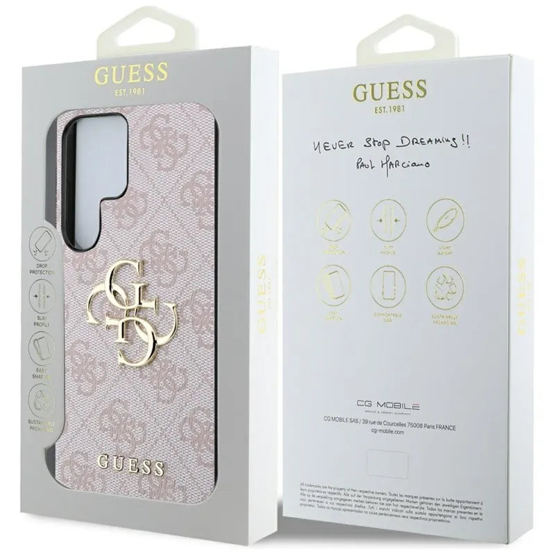 Guess Big 4G Logo Classic Logo – Dėklas Samsung Galaxy S25 Ultra (rožinis)