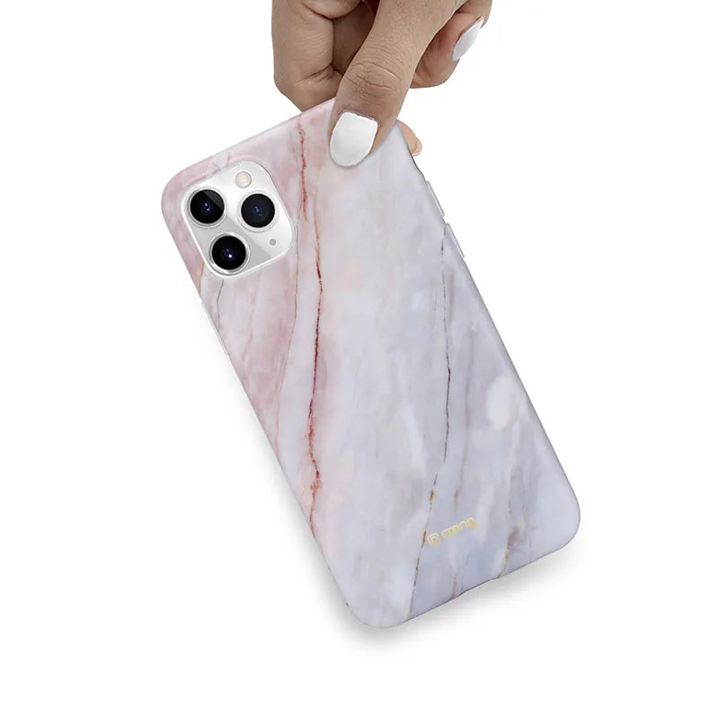 Crong Marble dėklas – dėklas „iPhone 11 Pro“ (rožinis)