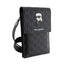 Karl Lagerfeld Saffiano Monogram Ikonik – telefono krepšys per petį (juodas)