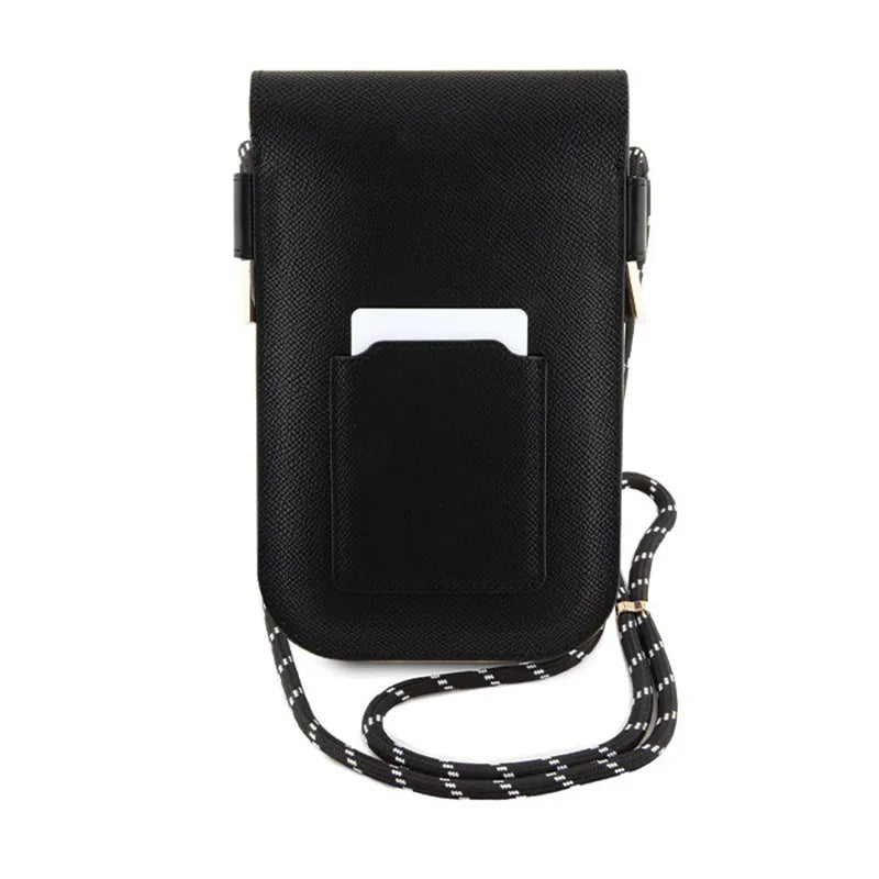 Hello Kitty Leather Hiding Kitty Cord – telefono krepšys per petį (juodas)