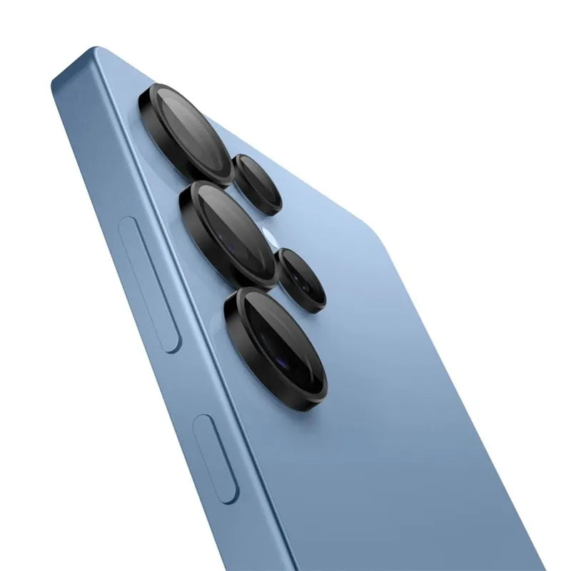 Spigen Optik Pro GLAS.TR EZ Fit fotoaparato apsauginis stikliukas (2 vnt.) – Objektyvo apsauga Samsung Galaxy S25 Ultra (juodas)