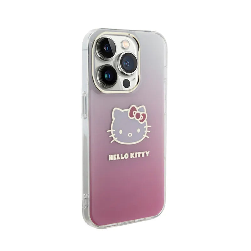 Hello Kitty IML Gradient Electrop Kitty Head - dėklas iPhone 15 Pro (rožinis)