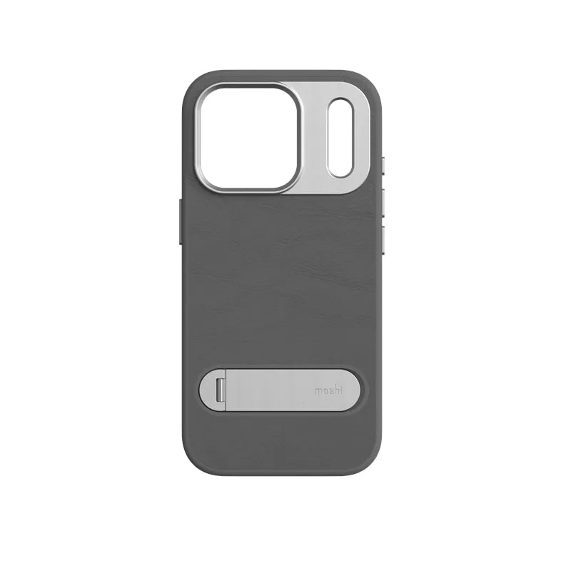 „Moshi Kameleon MagSafe“ – dėklas „iPhone 17 Pro“ su stovo funkcija (Midnight Gray)