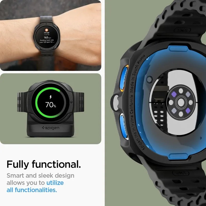 Spigen Liquid Air – dėklas Samsung Galaxy Watch 8 40 mm (matinė juoda spalva)