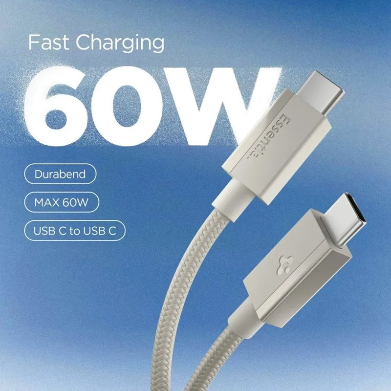 Spigen EB6015CC Essential - USB-C į USB-C laidas 60W 1,5 m (Natural Titanium)