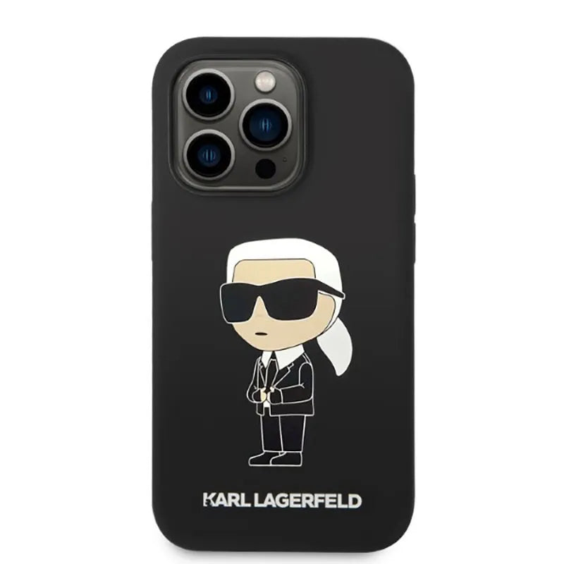 Karl Lagerfeld Silicone NFT Ikonik MagSafe - dėklas iPhone 14 Pro (juodas)