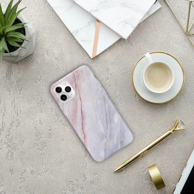 Crong Marble dėklas – dėklas „iPhone 11 Pro“ (rožinis)