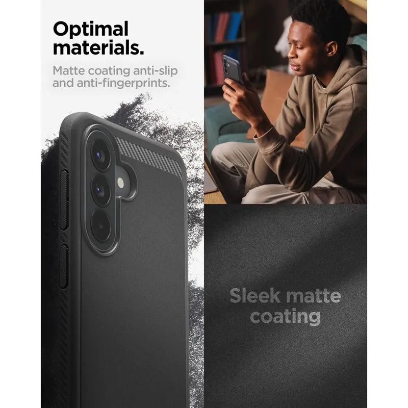 Spigen Rugged Armor – dėklas Samsung Galaxy A57 5G (matinis juodas)