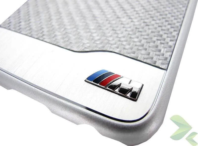 BMW M Edition Carbon & Aluminium kietas dėklas Samsung Galaxy S6 telefonui (sidabrinis)