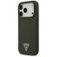Guess Silicone Triangle Logo MagSafe dėklas iPhone 17 Pro (chaki spalvos)