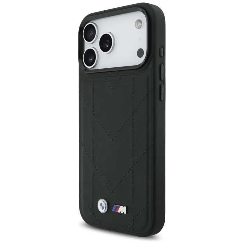 BMW M Quilted Logo MagSafe – „iPhone 17 Pro Max“ dėklas (juodas)