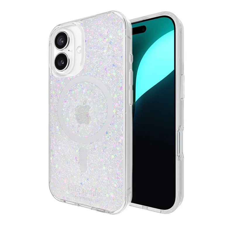 Kate Spade New York apsauginis MagSafe dėklas, skirtas iPhone 16 (Chunky Glitter)