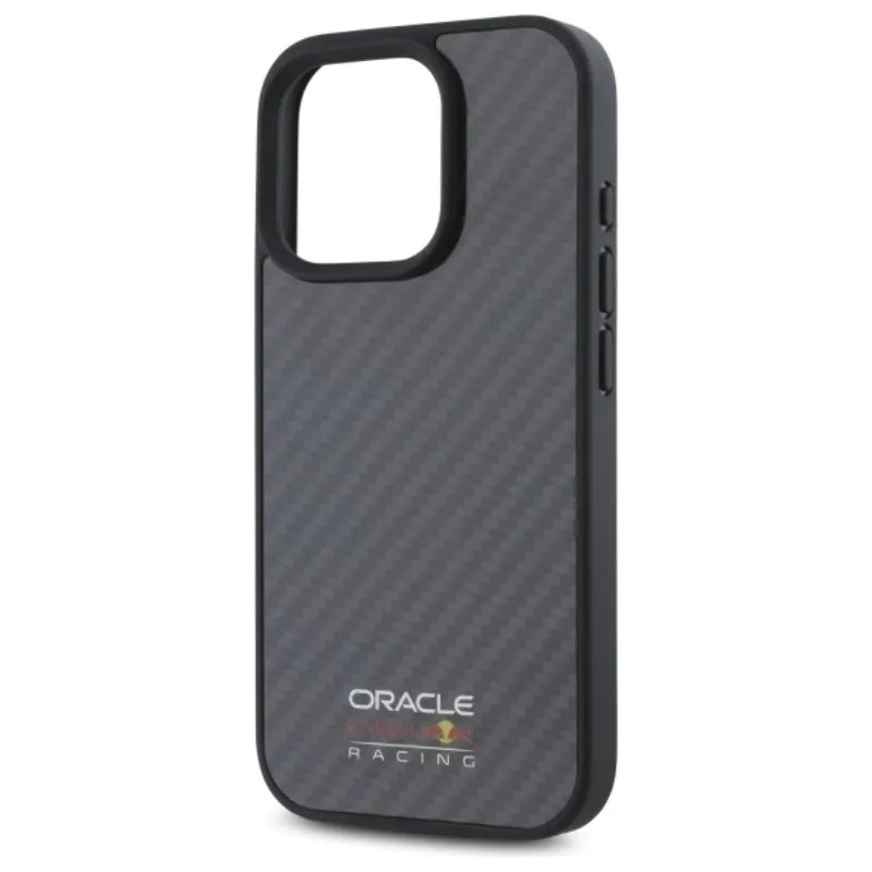 Red Bull Carbon Fiber Shiny Logo MagSafe – dėklas iPhone 16 Pro (juodas)