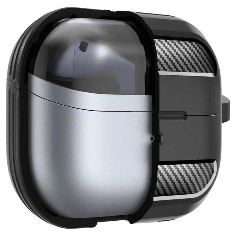 Spigen Rugged Armor – Dėklas Samsung Galaxy Buds 3 / 3 FE / 3 Pro (Matinė juoda)