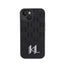 Karl Lagerfeld Leather Monogram Hot Stamp Metal Logo – dėklas iPhone 15 telefonui (juodas)