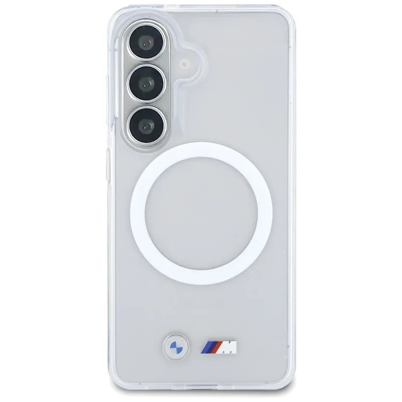 BMW IML Shockproof Metal Logo MagSafe – dėklas Samsung Galaxy S26 (skaidrus)