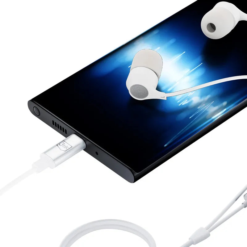 3mk laidinės ausinės USB-C – laidinės įstatomos ausinės (baltos)