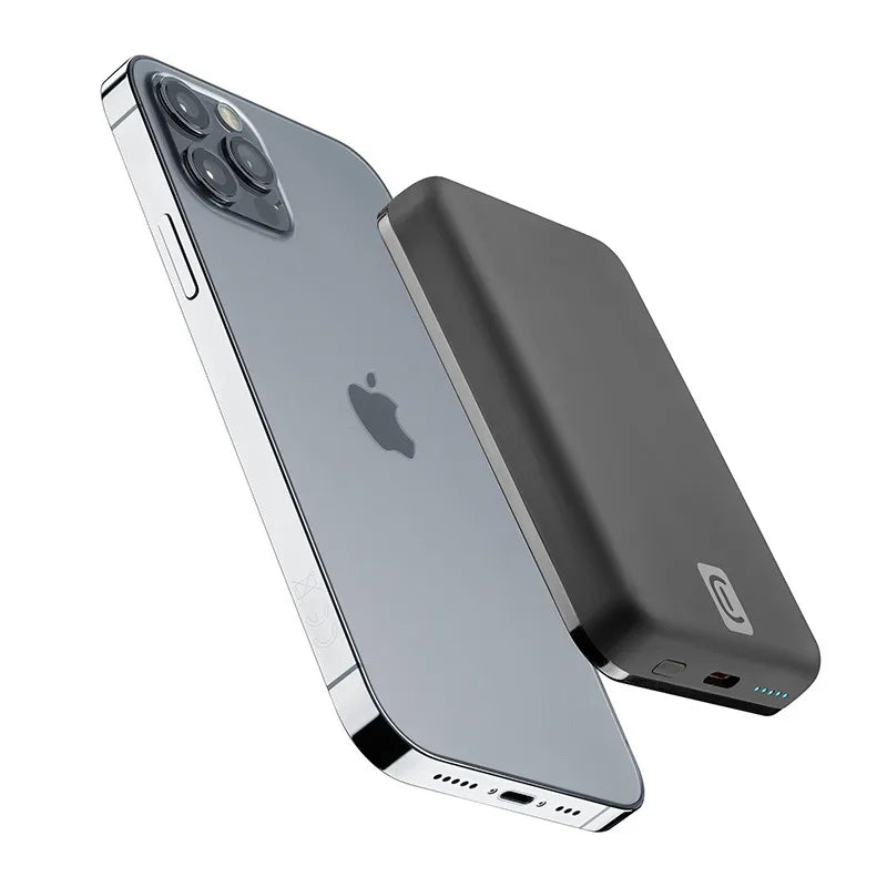 Cellularline MAG 5000 - 5000mAh 7.5W MagSafe indukcinė išorinė baterija (juoda)