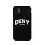 DKNY Liquid Silicone White Printed Logo MagSafe – dėklas iPhone 11 (juodas)