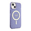 Guess Glitter Gold MagSafe – dėklas iPhone 14 Plus (violetinis)