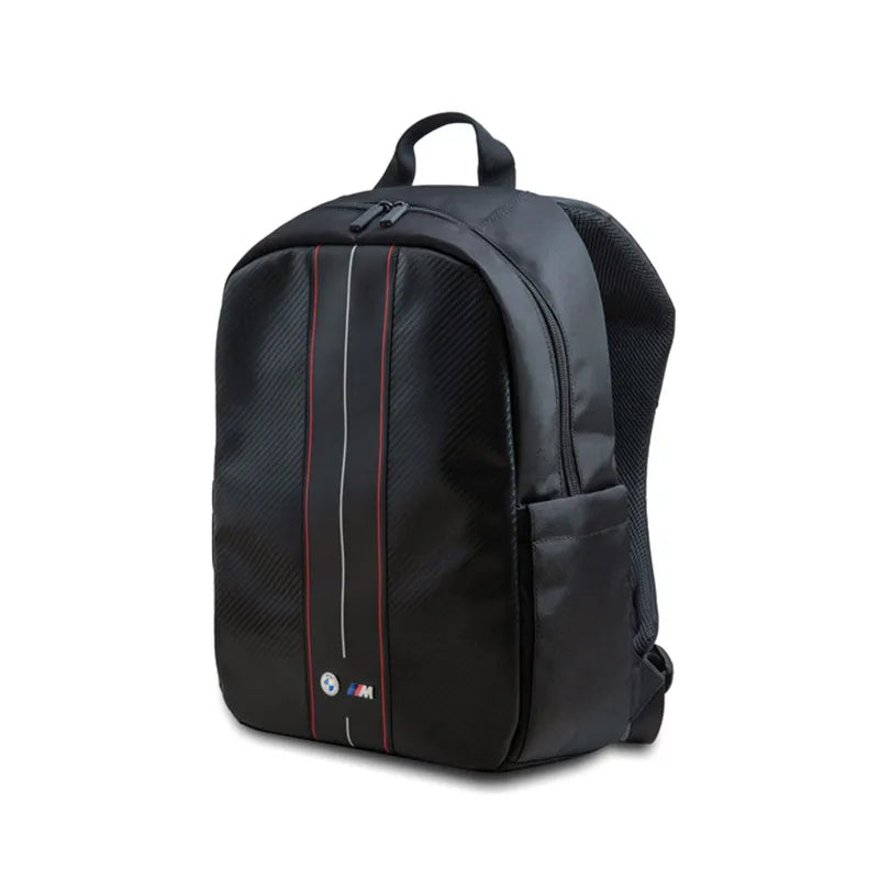 BMW Carbon Red Stripes – kuprinė 16" nešiojamajam kompiuteriui (juoda)