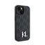 Karl Lagerfeld Leather Monogram Hot Stamp Metal Logo – dėklas iPhone 15 telefonui (juodas)