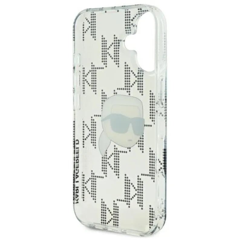 Karl Lagerfeld IML Karl Head Electroplated – dėklas iPhone 16 telefonui (skaidrus)