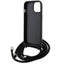 Karl Lagerfeld Crossbody Saffiano Monogram Ikonik Metal Pin – dėklas „iPhone 15“ (juodas)