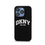 DKNY Liquid Silicone White Printed Logo MagSafe – dėklas iPhone 15 Pro (juodas)