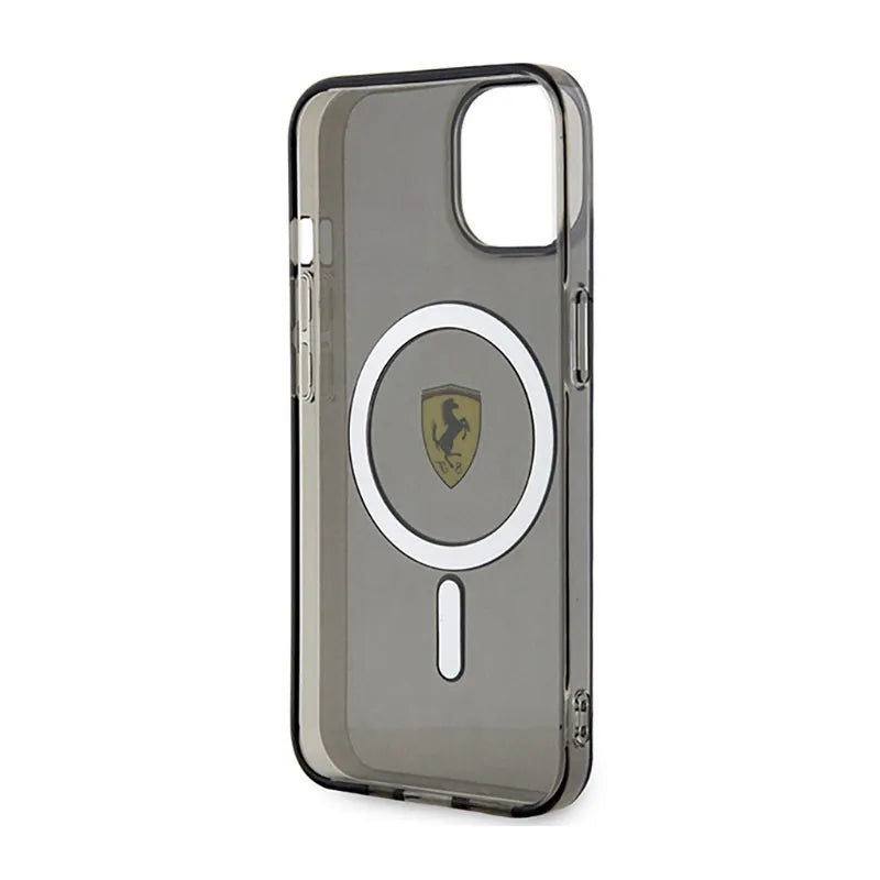Ferrari Translucent MagSafe – dėklas iPhone 14 (juodas)