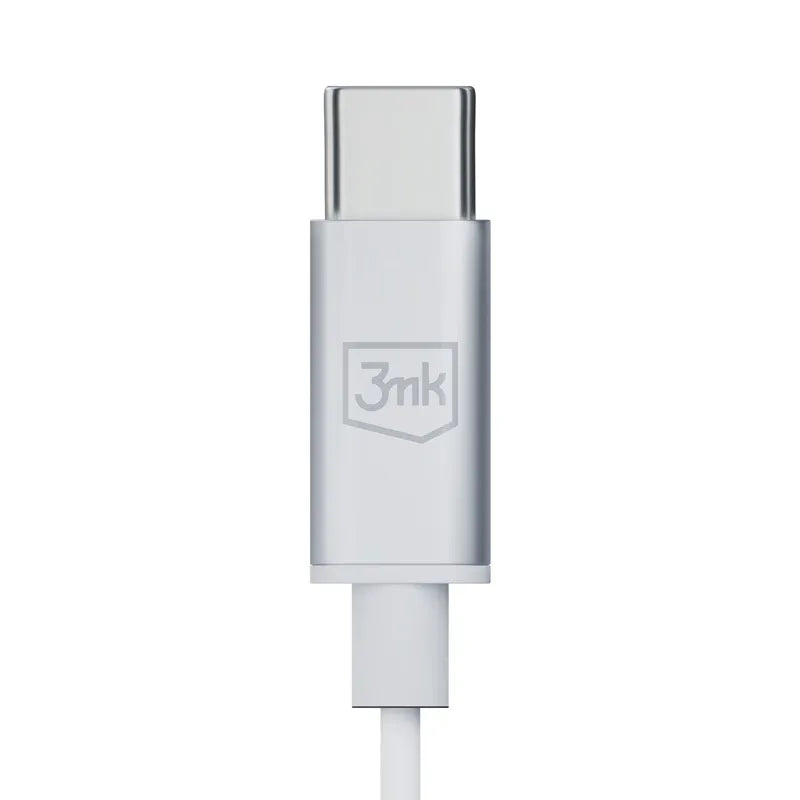 3mk laidinės ausinės USB-C – laidinės įstatomos ausinės (baltos)