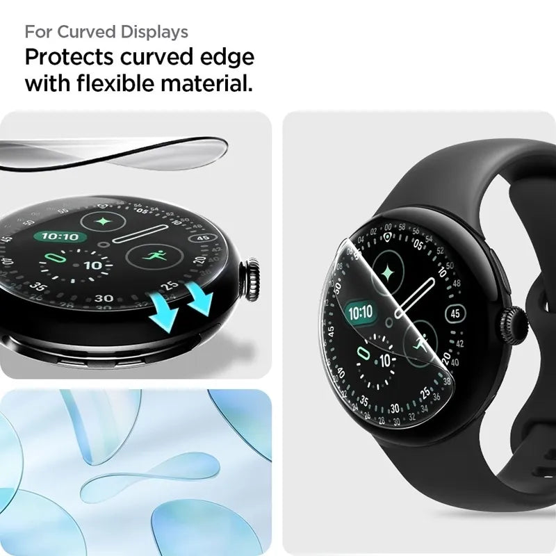 Spigen Elite Shield EZ Fit 2 pakuotė - hidrogelio plėvelė skirta Google Pixel Watch 3 / 4 / 5 41 mm (2 vnt.)