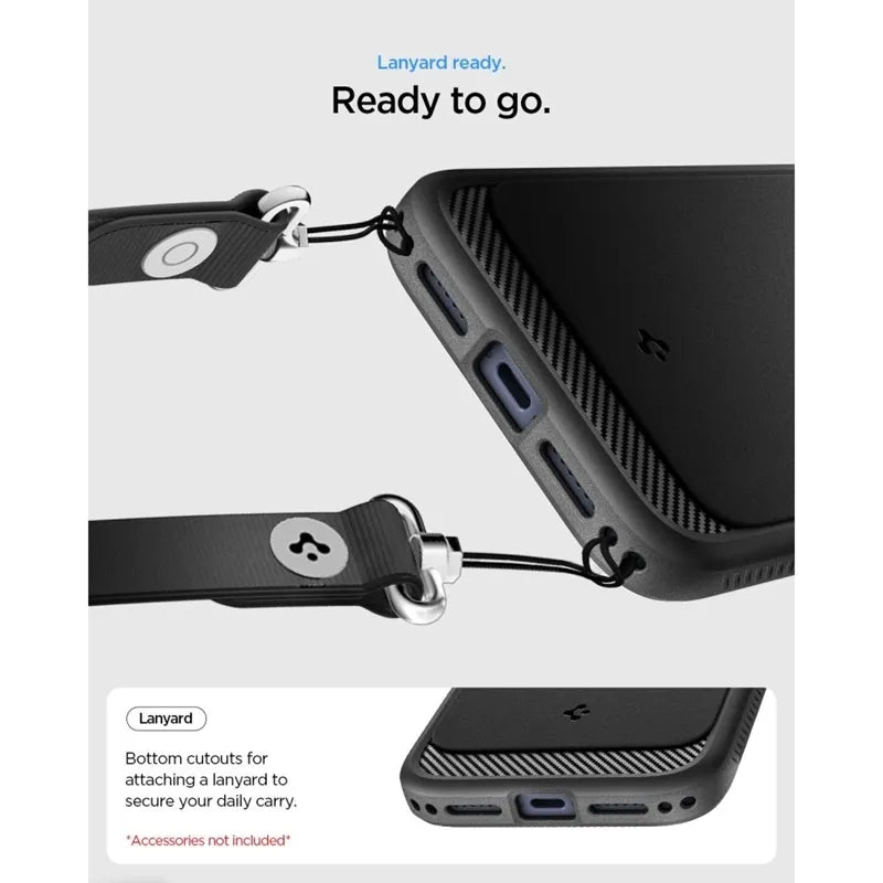 Spigen Rugged Armor Mag MagSafe – dėklas, skirtas iPhone 18 Pro Max / 17 Pro Max (matinė juoda spalva)