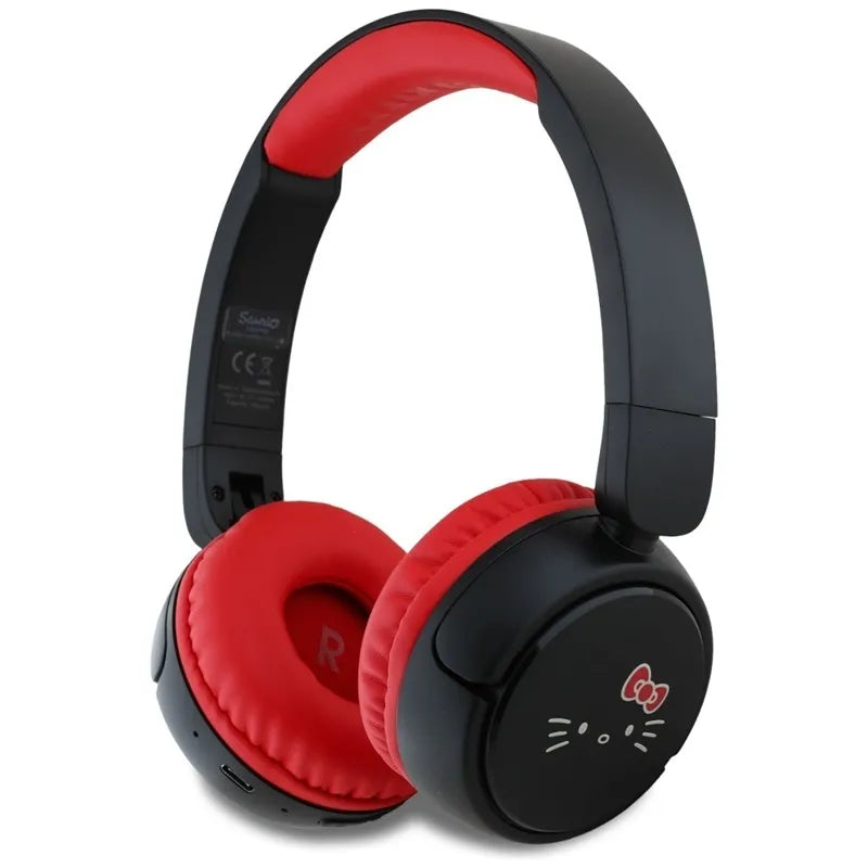Hello Kitty Face Logo – belaidės Bluetooth 5.3 ausinės (raudonos)