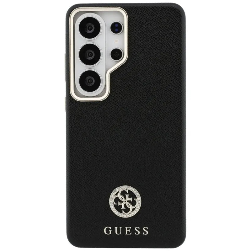 Guess Rhinestone Round Logo MagSafe – dėklas Samsung Galaxy S26 Ultra (juodas)