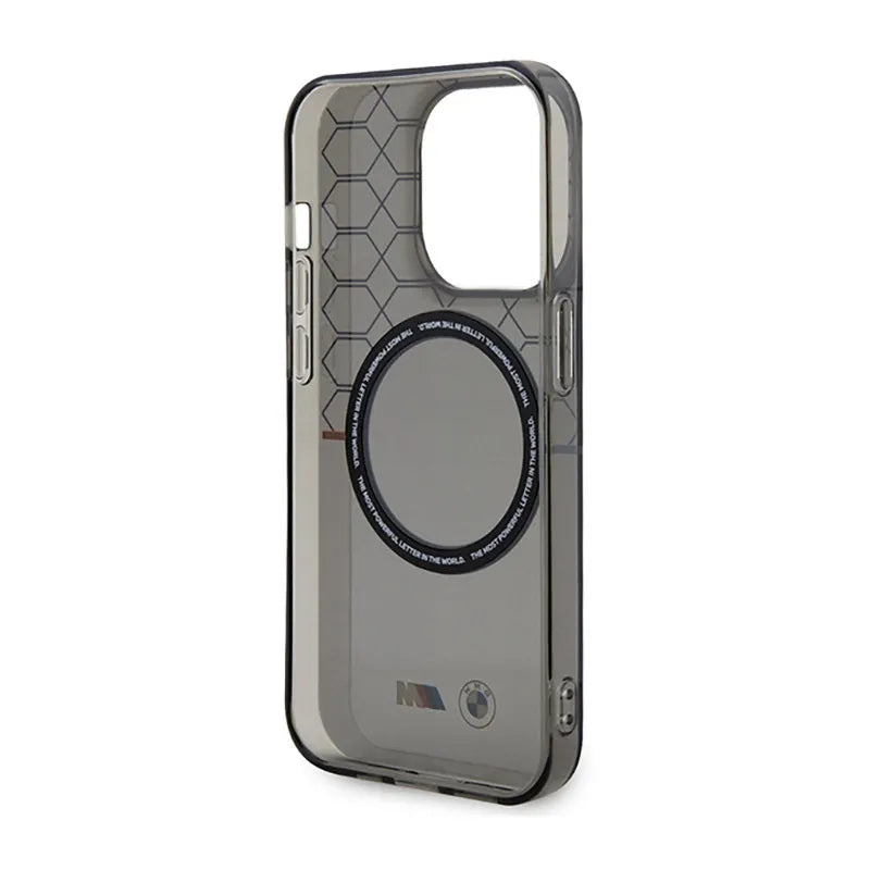 BMW Pattern MagSafe – dėklas iPhone 14 Pro (pilkas)