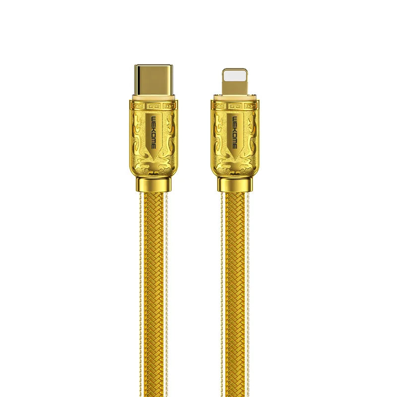 WEKOME WDC-163 Sakin Series – USB-C į Lightning PD 20W jungiamasis laidas 1 m (Auksinis)
